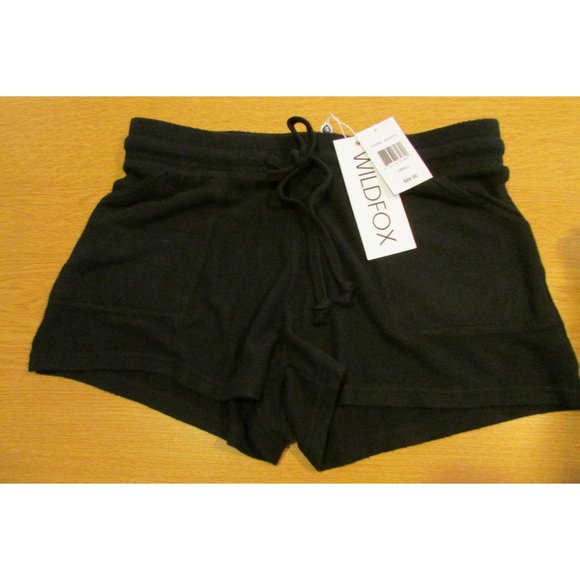 NWT WILDFOX Black Norah Tie Front Lounge Shorts 💙 - Picture 2 of 4